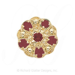 GS093 PT - 14 Karat Gold Pink Tourmaline Slide 